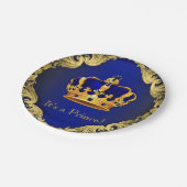 Assiettes en papier pour Baby Shower Prince garcon (Angle)