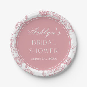 Assiettes en papier pour Baby Shower Rose Blanc Ch