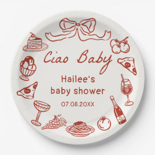 Assiettes en papier pour baby shower sur le thème