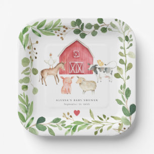 Assiettes en papier pour Baby Shower sur les Anima