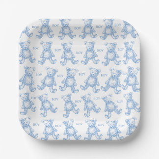 Assiettes en papier pour baby shower Teddy