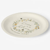 Assiettes en papier pour Baby Shower thème abeille (Angle)