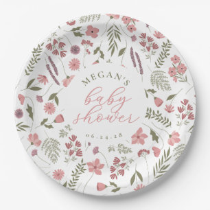 Assiettes en papier pour Baby Shower Wildflower -