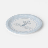 Assiettes en papier pour baptême de garçon (Angle)