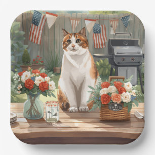 Assiettes en papier pour chat siamois patriotique