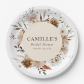 Assiettes en papier pour douche de mariée florale  (Devant)