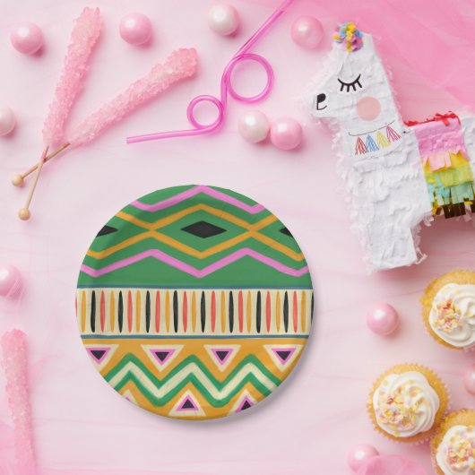 Assiettes en papier pour fête avec impression afri (Fête)