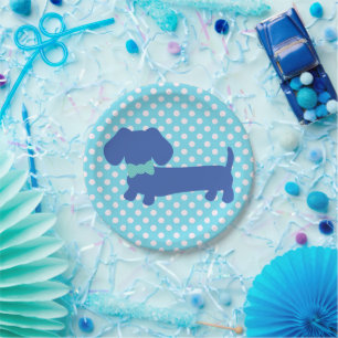 Assiettes en papier pour fête avec motif de chien