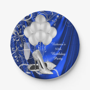 Assiettes en papier pour fête chaussure argentée b