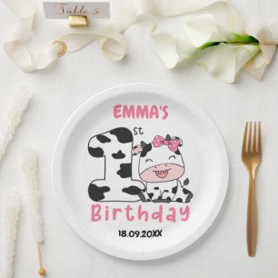 Assiettes en papier pour fête d'anniversaire 1ère 