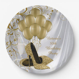 Assiettes en papier pour fête d'anniversaire blanc