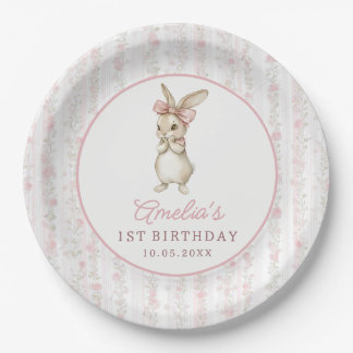 Assiettes en papier pour fête d'anniversaire lapin