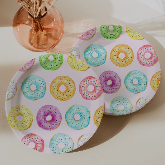 Assiettes en papier pour fête de donuts