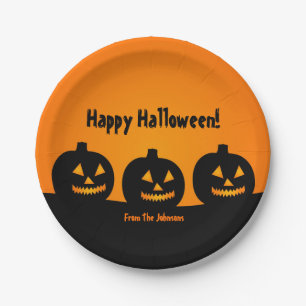 Assiettes en papier pour fête d'Halloween Trois Ci