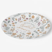 Assiettes en papier pour fête prénuptiale Wildflow (Angle)