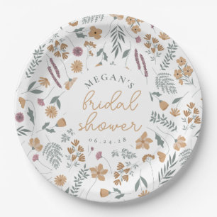 Assiettes en papier pour fête prénuptiale Wildflow