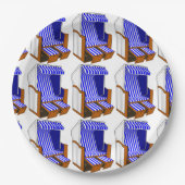 Assiettes en papier pour fête sur le thème des cha (Devant)