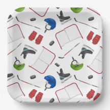 Assiettes en papier pour hockey sur glace, fête d'
