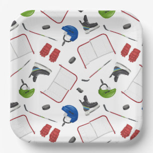 Assiettes en papier pour hockey sur glace, fête d'