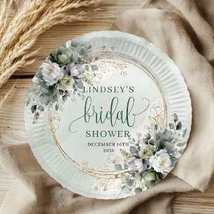 Assiettes en papier pour la douche de la mariée au