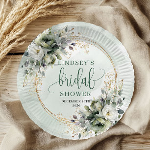 Assiettes en papier pour la douche de mariée à l'a