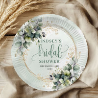 Assiettes en papier pour la douche de mariée botan