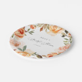 Assiettes en papier pour la douche de mariée flora (Angle)