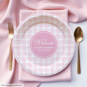 Assiettes en papier pour la fête de mariage Rose T