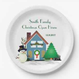 Assiettes en papier pour la maison ouverte de Noël