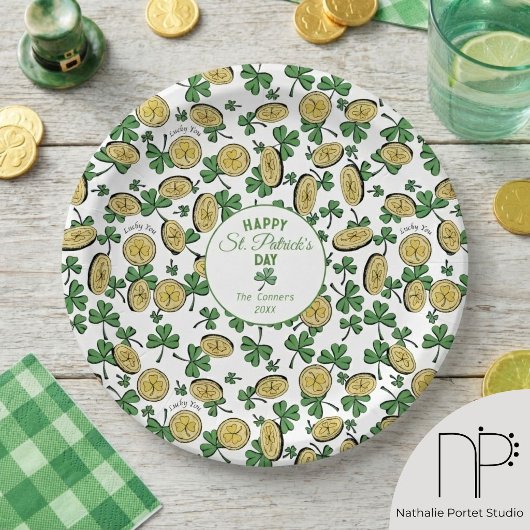 Assiettes en papier pour la Saint-Patrick Lucky Yo