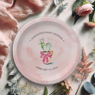 Assiettes en papier pour la Saint-Valentin Cactus 