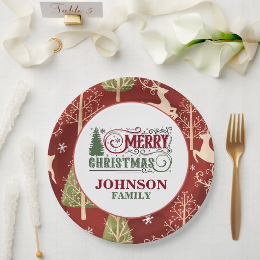 Assiettes en papier pour le dîner de Noël (Mariage)
