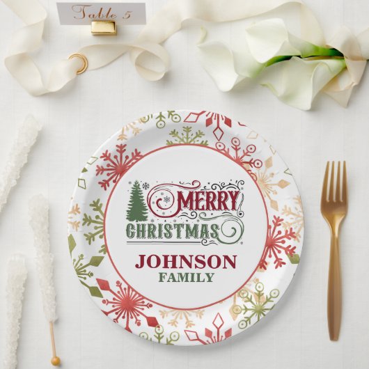 Assiettes en papier pour le dîner de Noël (Mariage)