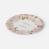 Assiettes en papier pour mariage, Baby shower flor (Angle)