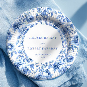 Assiettes en papier pour mariage classique Roses N