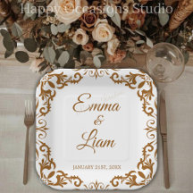 Assiettes en papier pour mariage rustique mexicain