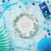 Assiettes en papier pour mariage Tropical Greenery (Fête)