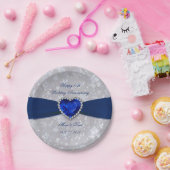 Assiettes en papier pour noces de damas 45 ans de (Fête)