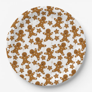 Assiettes en papier pour Noël au pain d'épices