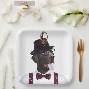 Assiettes en papier pour pointers à poil court all