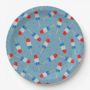 Assiettes en papier pour Popsicles patriotiques
