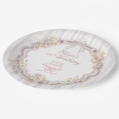 Assiettes en papier pour premier anniversaire Bow  (Angle)