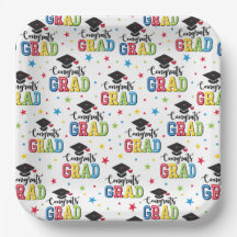 Assiettes en Papier pour Remise de Diplômes, Félic