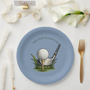 Assiettes en papier pour soirée de golf du 19e tro