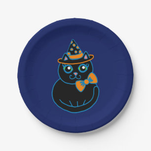 Assiettes en papier pour soirée Halloween thème ch