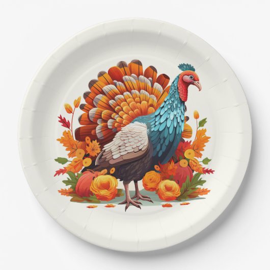 Assiettes en papier pour Thanksgiving (Devant)