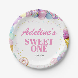 Assiettes en Papier Premier Anniversaire Sweet One