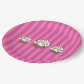 Assiettes en papier rayées pour Cupcake  (Angle)