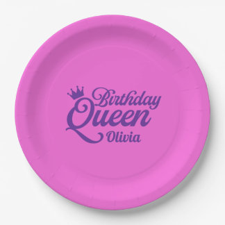 Assiettes en papier Reine d'anniversaire