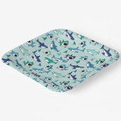 Assiettes en Papier Requins, Fête sur la Vie Marin (Angulaire)